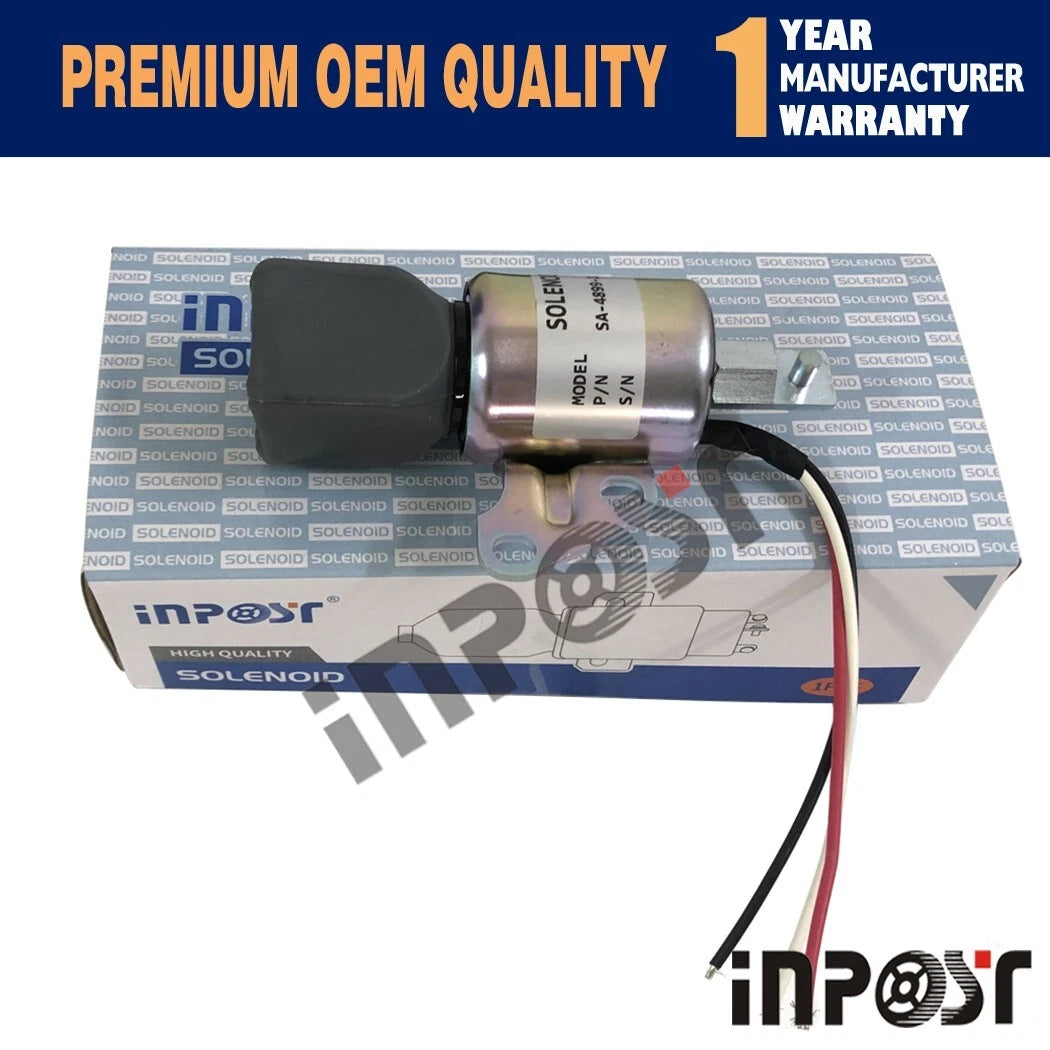 12V Fuel Shut-Off Solenoid 16851-57723 SA-4899-12 for Kubota D722 D902 Z482 (2010–2023)