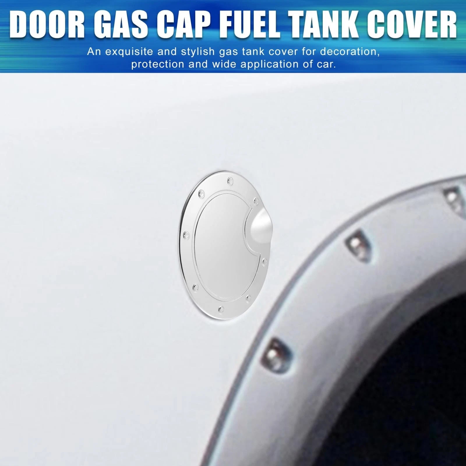 Fuel Tank Cover Door Cap for Dodge Ram (2010–2017) Silver Tone
