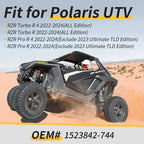 2X Matte Flash Black 5 Lug Rim Caps for Polaris RZR Turbo Pro R (2022–2024)