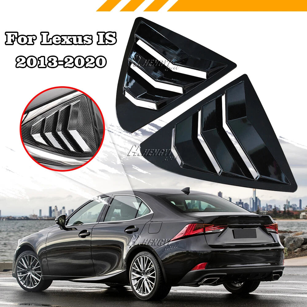 Gloss Black Side Window Louver Shutter Cover Trim for Lexus IS (2013–2020)