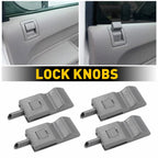 Set of 4 Lock Door Knobs Gray for Chevrolet Silverado 1500 2500 3500 (2007–2013)