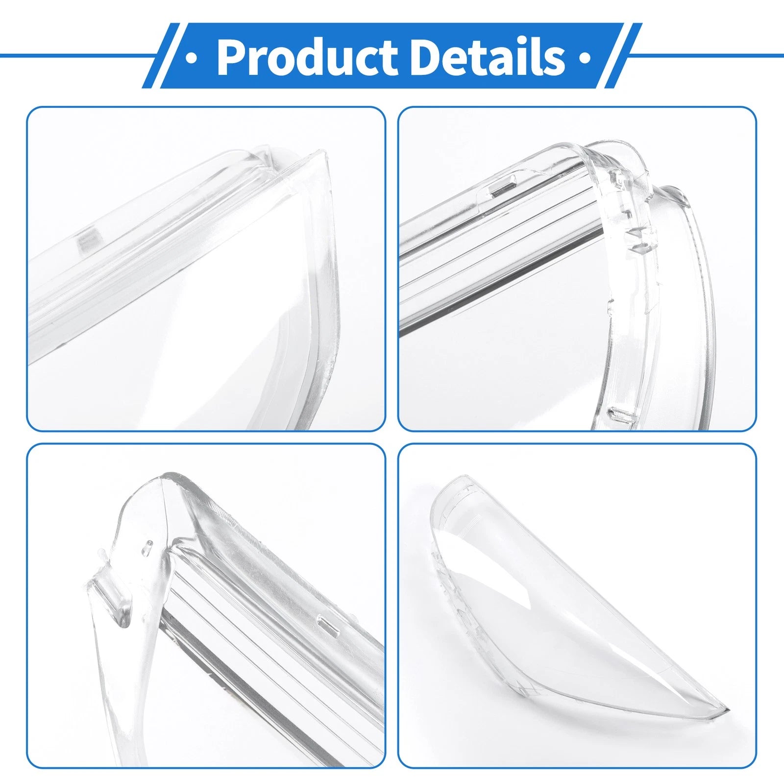 1 Pcs Headlight Lens Cover for Hyundai Accent (2012–2017) PC Clear