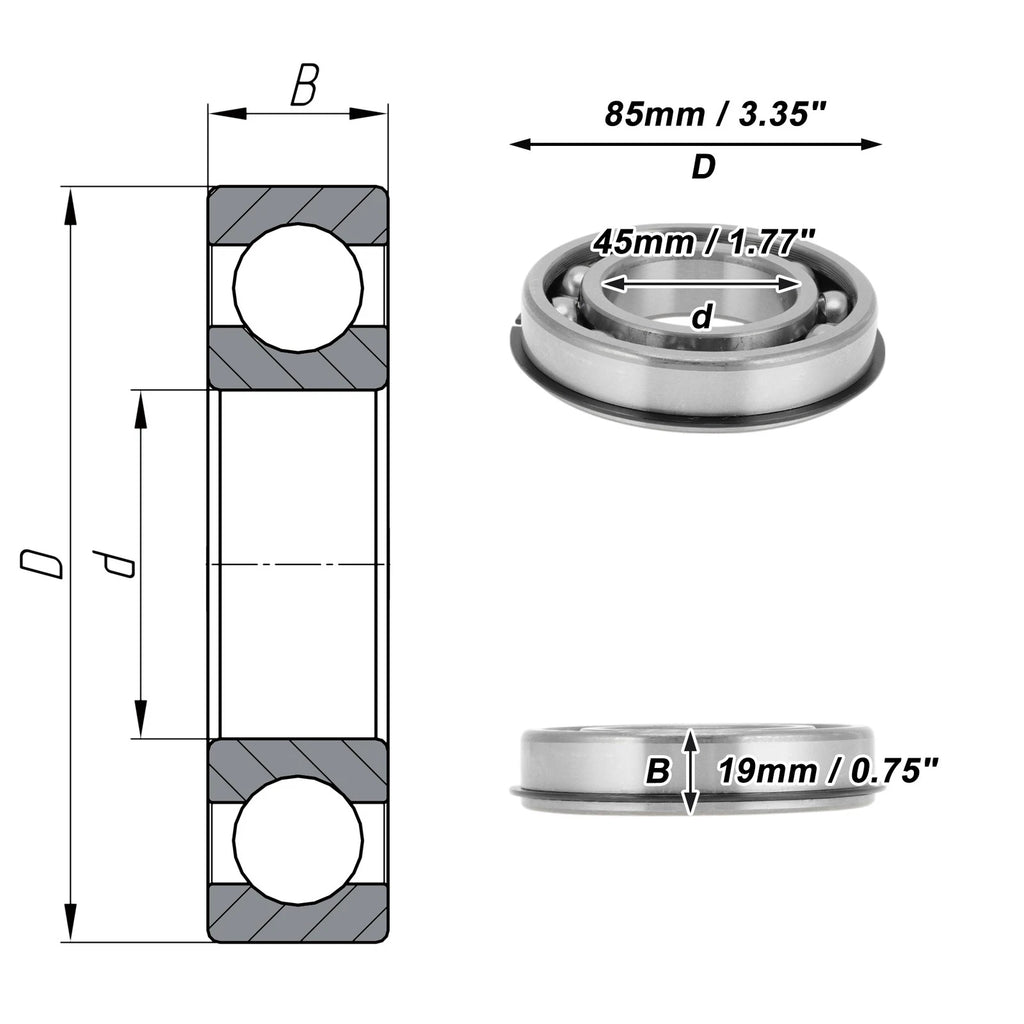 6209NR Deep Groove Ball Bearing for Scooter Skateboard Wheel (P5)
