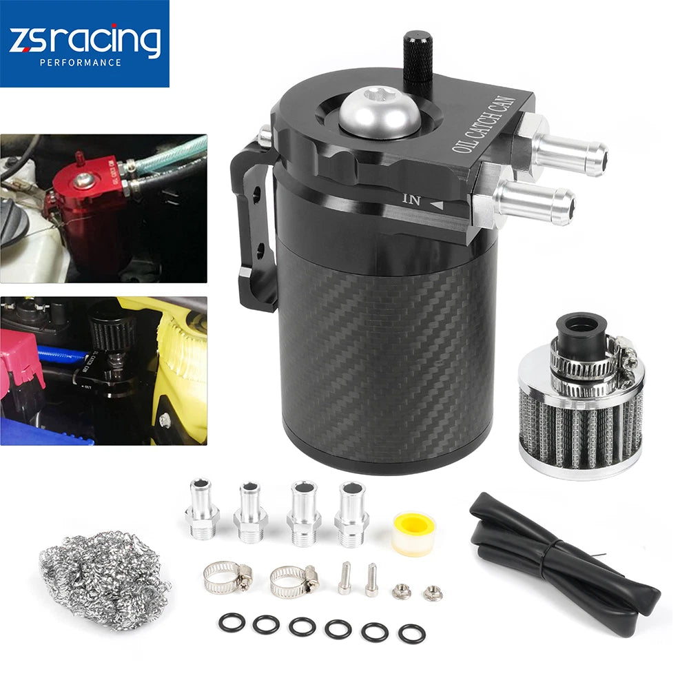 Oil Catch Can Kit for - Carbon Fiber, Baffled, Breather Filter