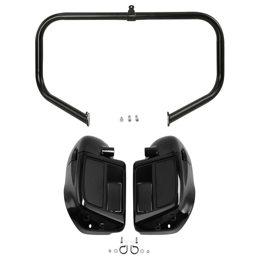 Black Lower Vented Fairings Engine Guard Bar for Harley Road Glide (2014-2024)