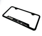 License Plate Frame Rugged Black Stainless with Jeep Script for Jeep Wrangler (2018–2024)