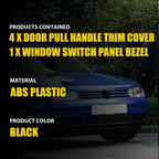 5X Window Switch Panel Bezel Door Handle Trim for VW Jetta MK4 (1998–2004)