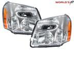 Set of 2 Headlight Replacement for Chevrolet Equinox (2005–2009) Chrome Clear