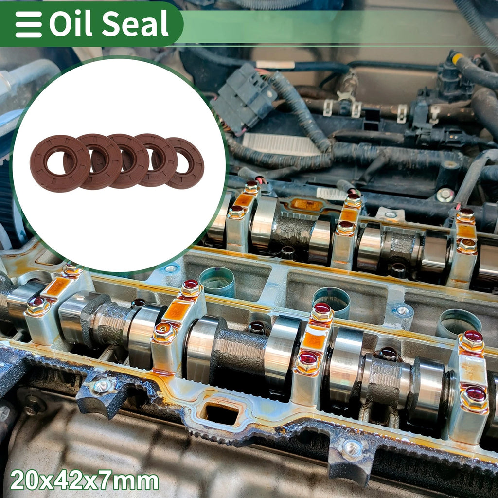 Set of 5 Oil Seals FKM Rubber 20x42x7mm for Various Models 
