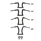 Set of 4 14/16/18/20" Ape Hanger 2" Handlebar & Risers for Harley Sportster XL