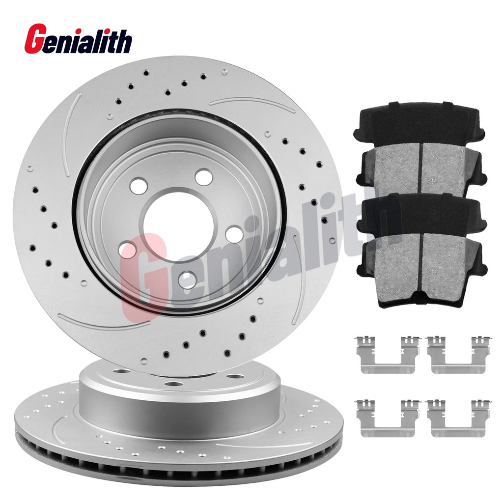 Rear Brake Rotors & Ceramic Brake Pads for Chrysler 300 Dodge Challenger Charger (2005–2023)