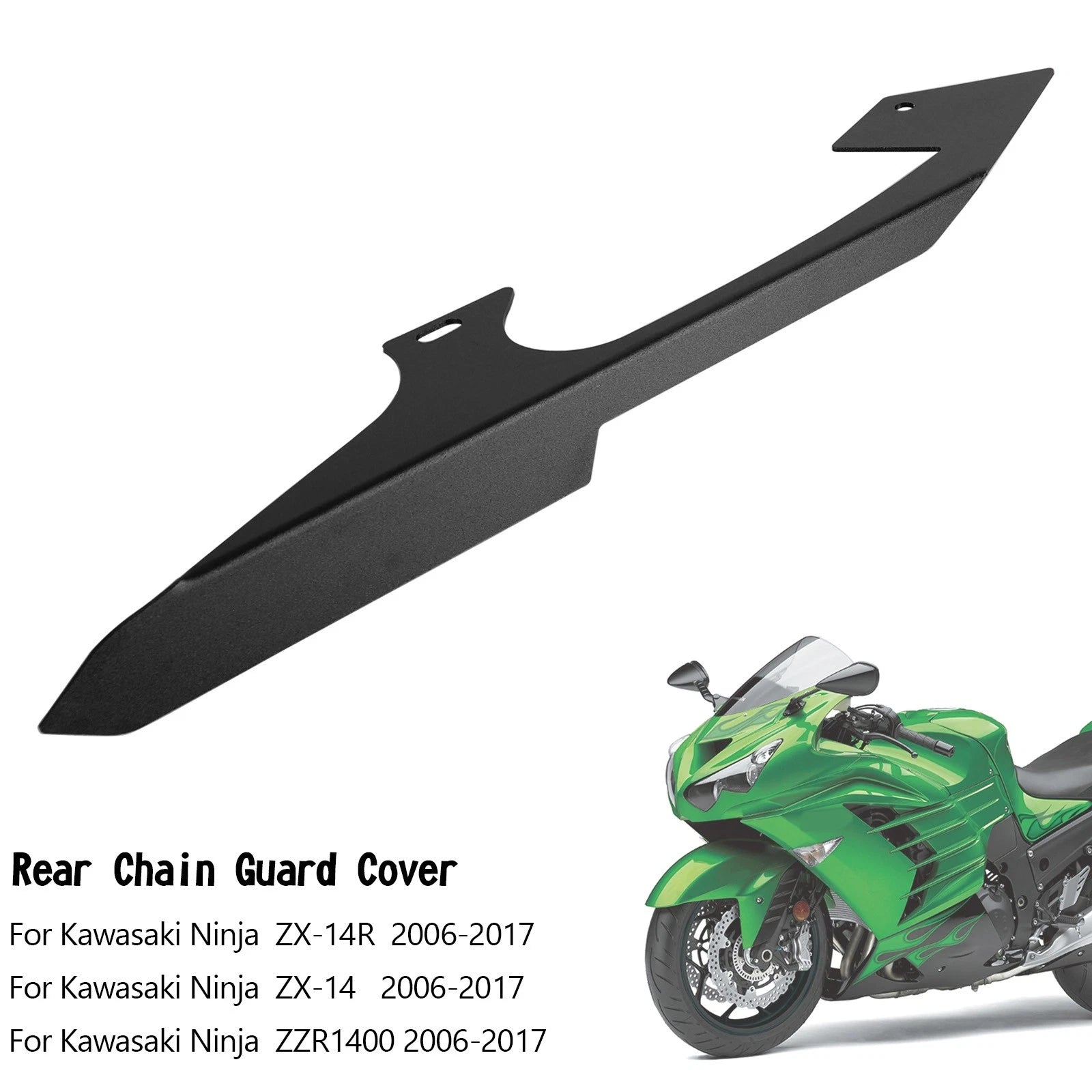 Sprocket Chain Guard Cover for Kawasaki Ninja ZZR1400 ZX14 ZX14R (2006–2017) Black