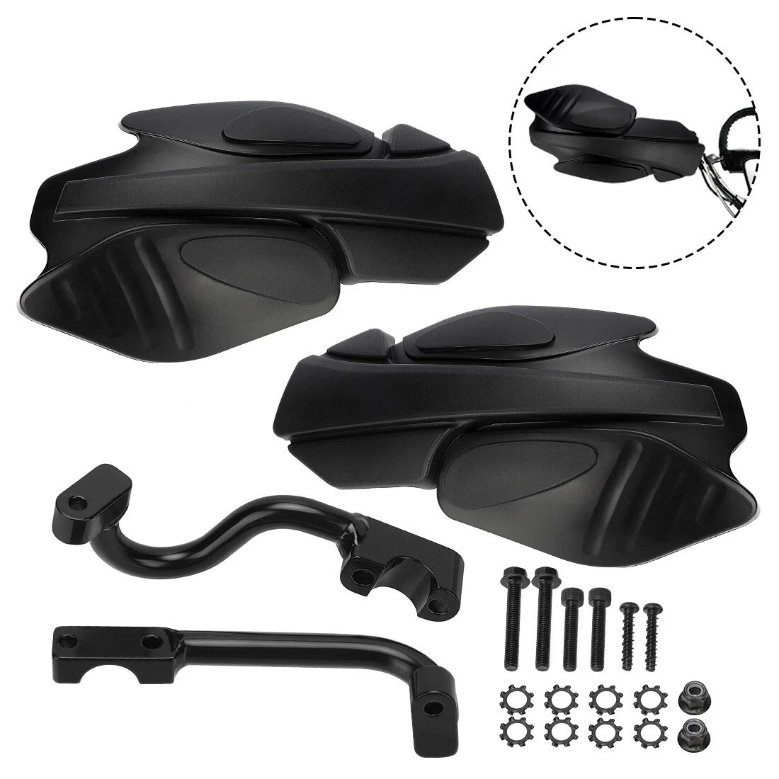 Black Hand Wind Guards & Bracket Mount for Polaris Sportsman 570 800 850 XP 1000