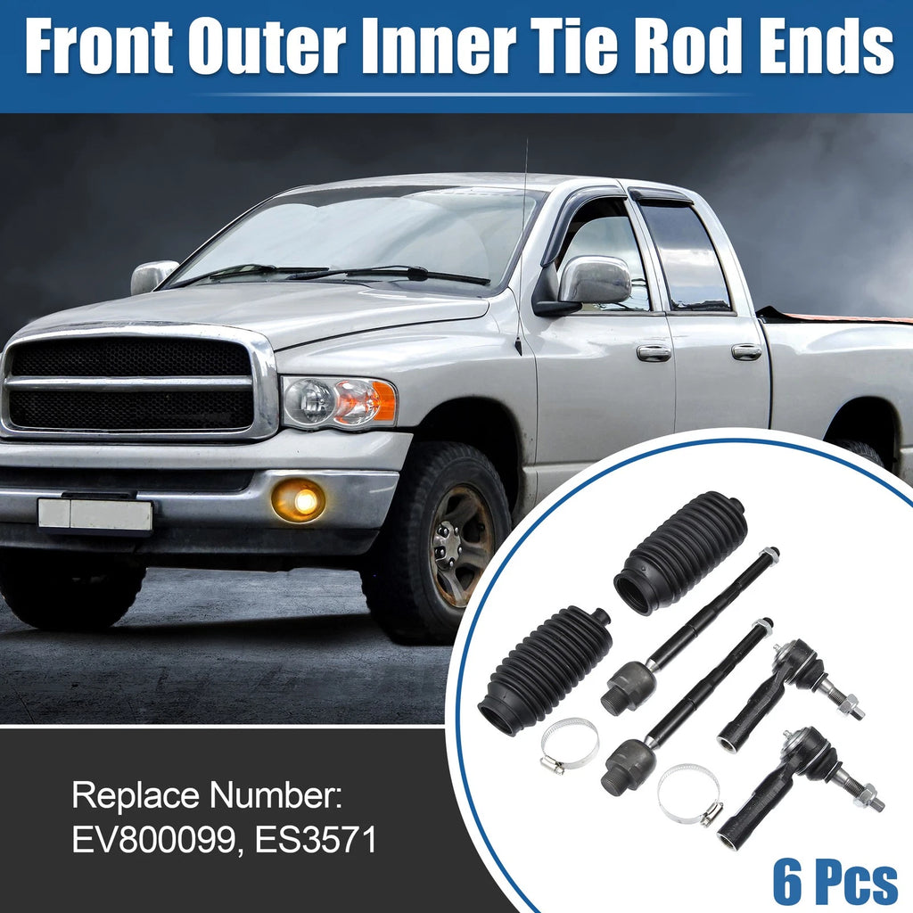6X Front Inner Outer Tie Rod End Links for Dodge Dakota (2005–2010) ES3571