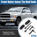6X Front Inner Outer Tie Rod End Links for Dodge Dakota (2005–2010) ES3571