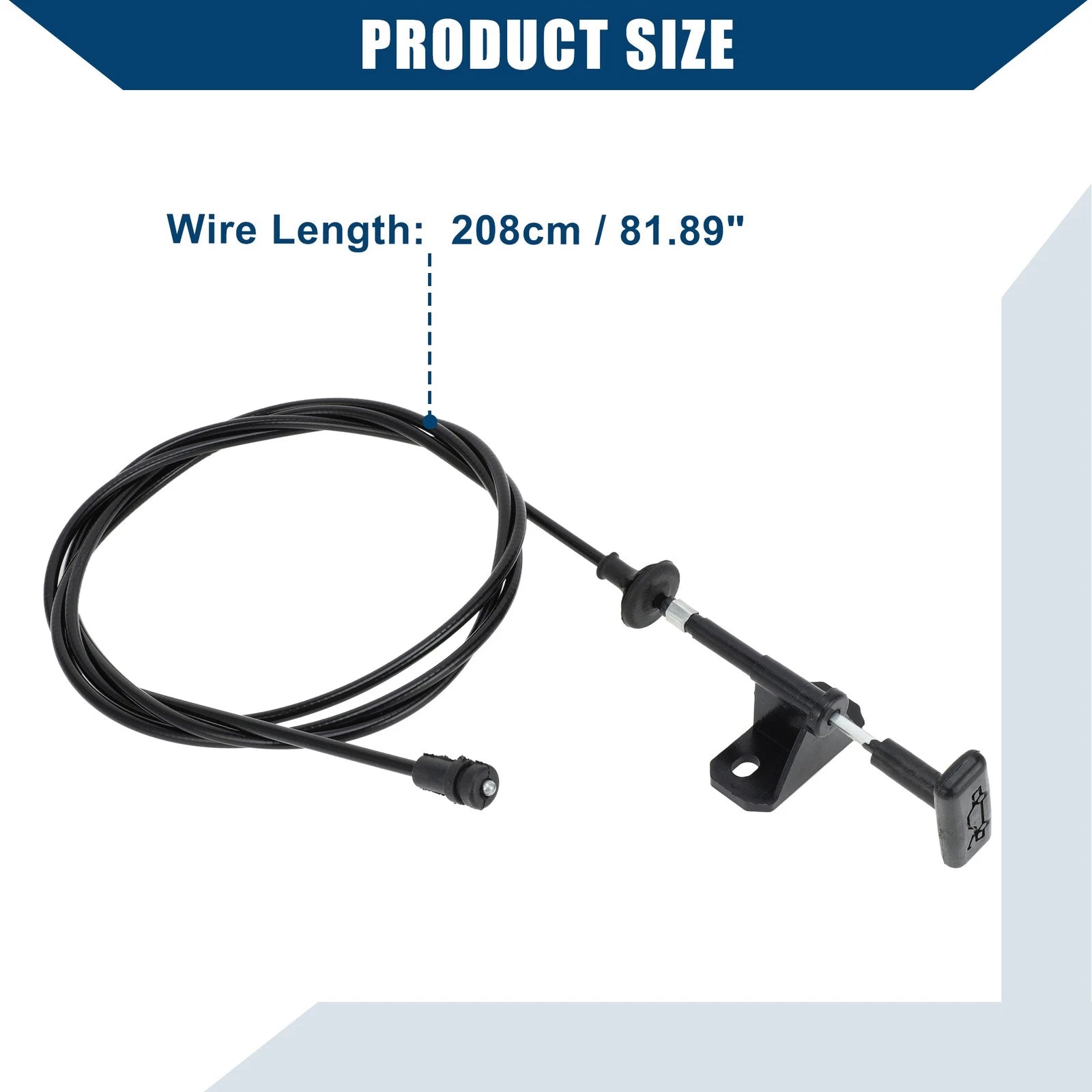Hood Release Cable for Chevrolet Suburban R1500 (1989–1991) No.14039963 Black