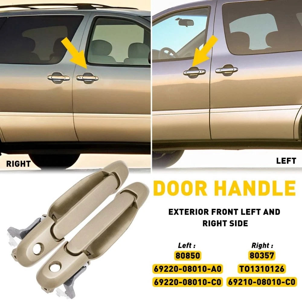 Beige Exterior Door Handle for Toyota Sienna (1998–2003) Left + Right