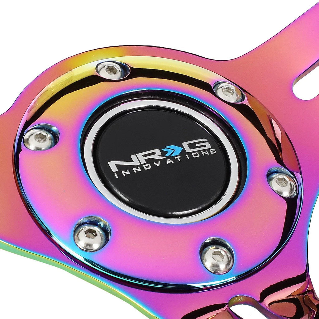 NRG 35cm 3" Deep Neo Chrome Suede Steering Wheel for Universal Fit (N/A)