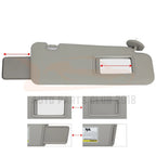 Right Passenger Side Gray Sun Visor for Toyota Highlander (2008-2013)