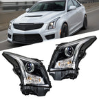 Set of 2 Halogen Headlights for Cadillac ATS (2013–2018)