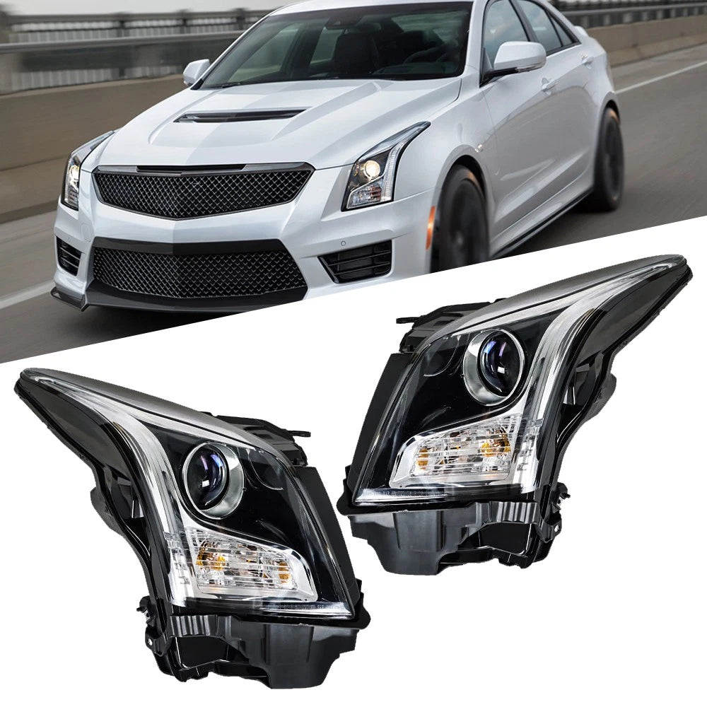Set of 2 Halogen Headlights for Cadillac ATS (2013–2018)