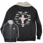 Zip Up Hoodie Sweatshirt for Ford Mustang Script Logo Black Gray (2005–2009)