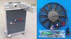 3 Row Aluminum Radiator + Fan for Triumph TR2/TR3/TR3A/TR3B (1953-1962)