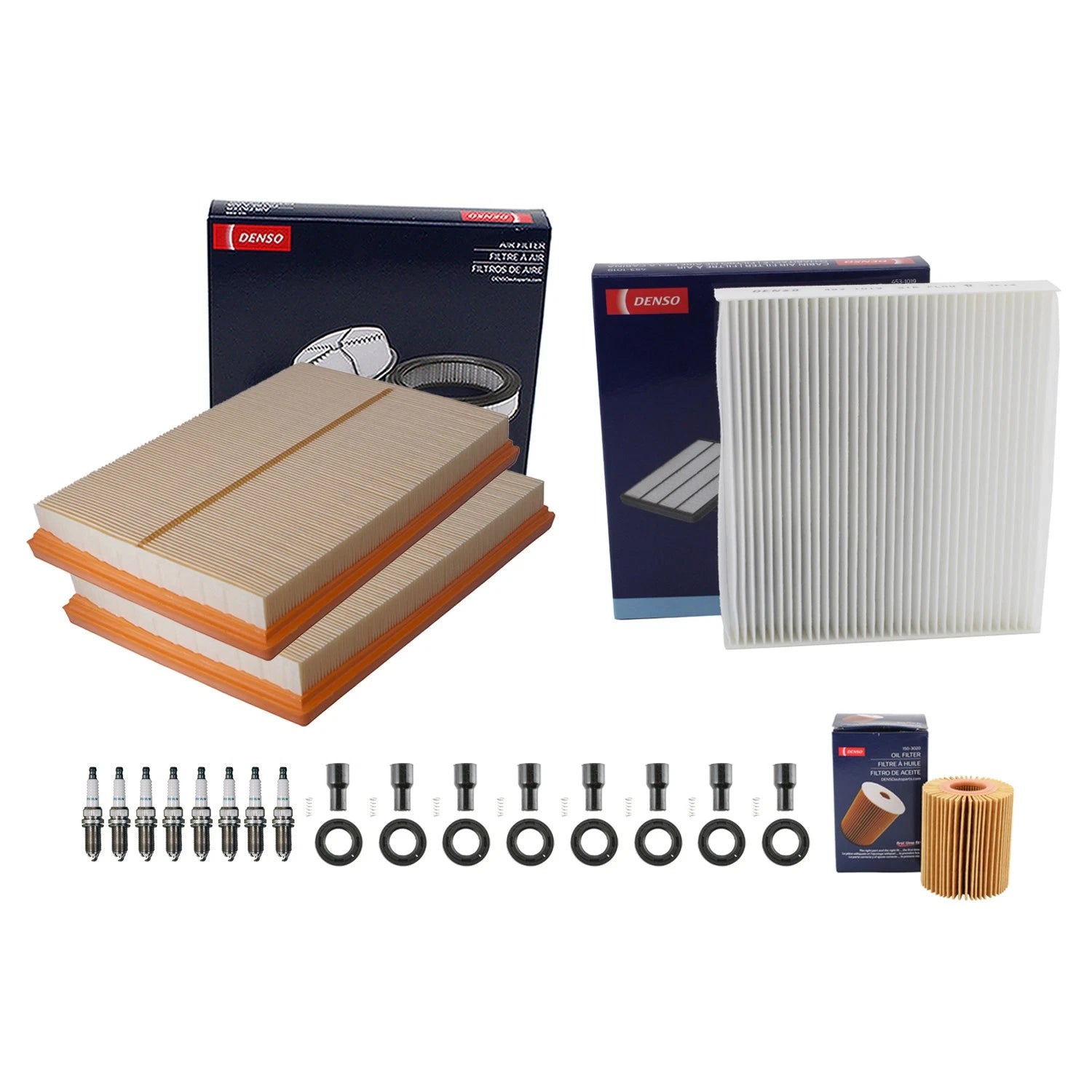Denso Tune Up Kit 8 Spark Plugs & Boots for Lexus LS460 LS600h (2007–2017)