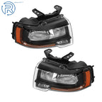 Set of 2 Black Halogen Headlights for Ford Expedition (2015–2017)