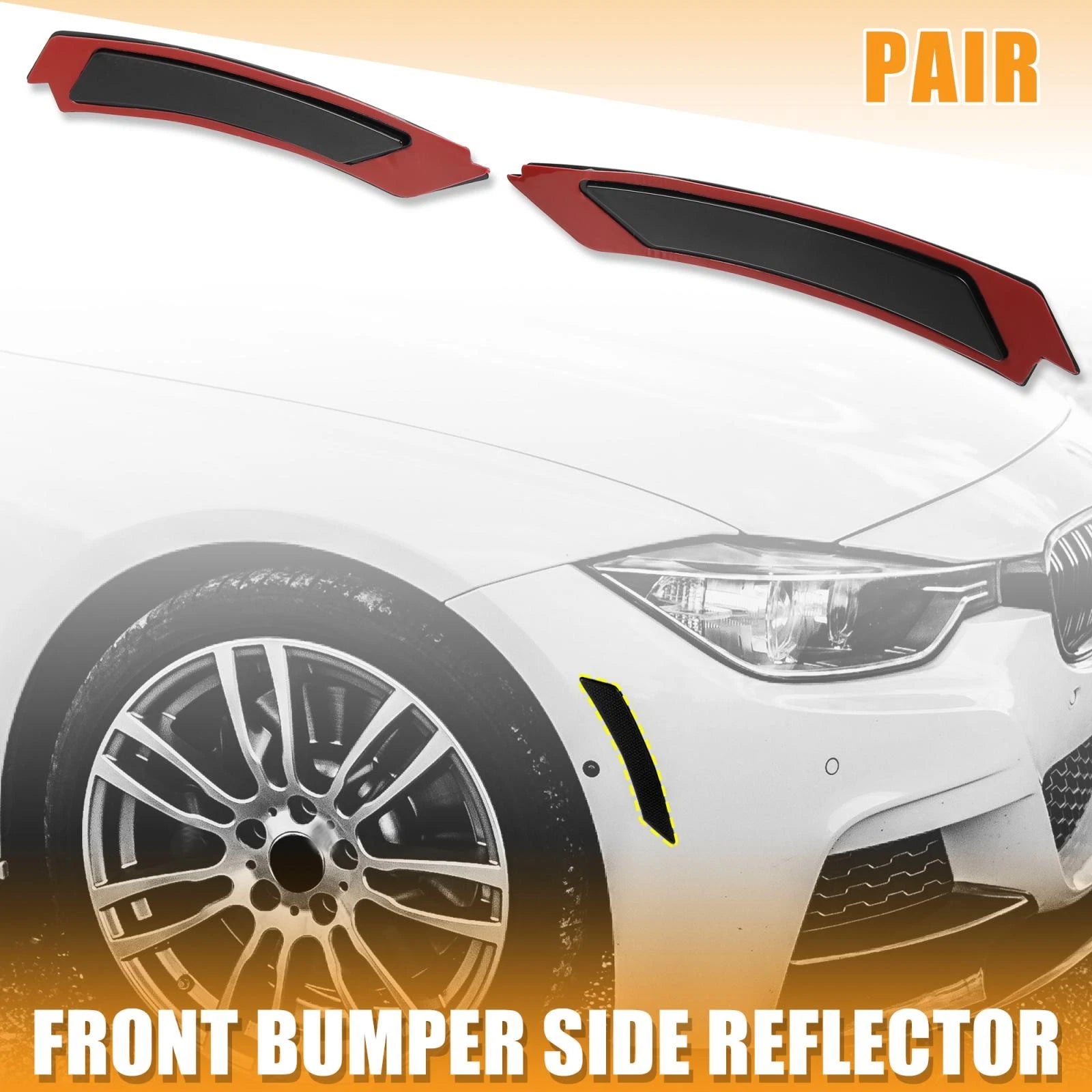 Pair Bumper Reflector 63147205397 for BMW 3 Series E90 E91 (2009–2011) Black