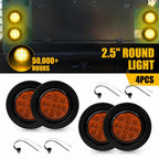 Set of 4 Amber LED Trailer Side Marker Lights for Truck (DOT Approved)