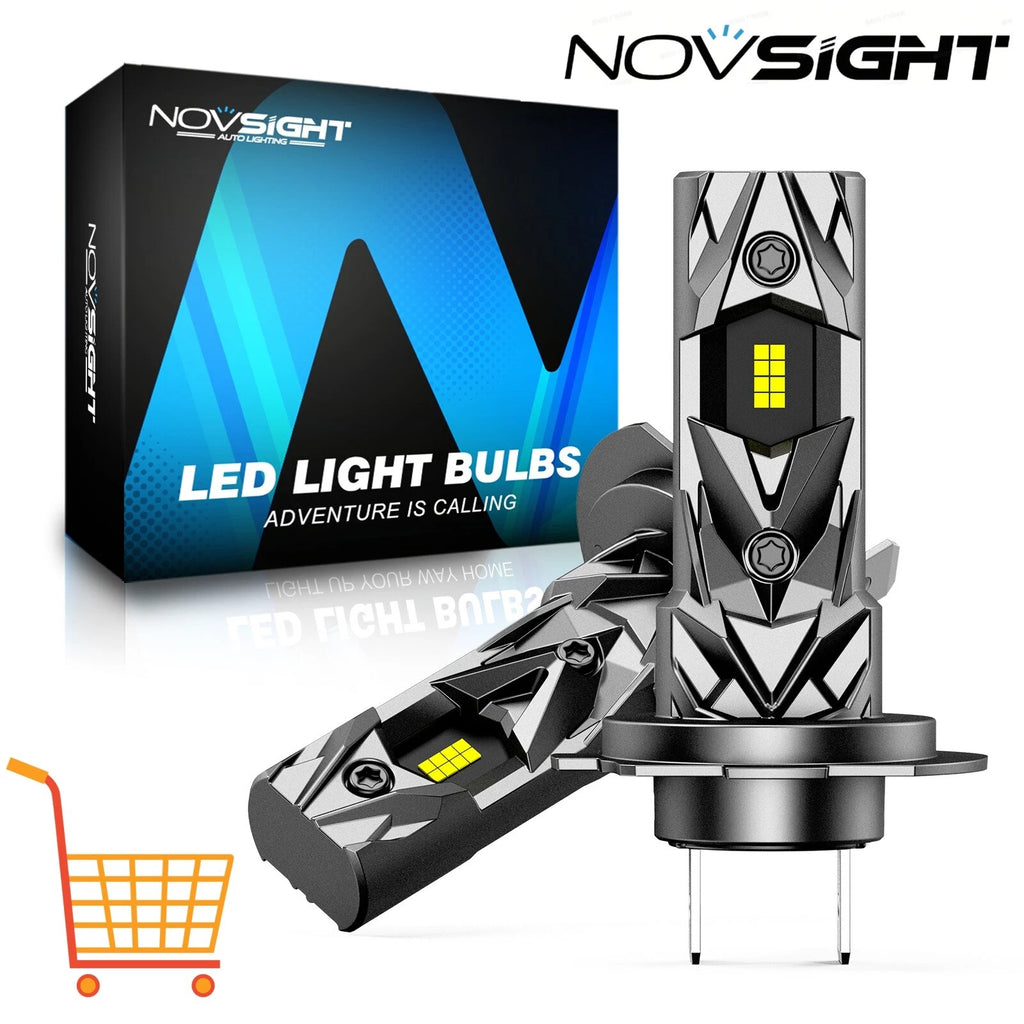 2X H7 LED Headlight Bulbs for Universal Fit (6500K, 16000LM, 60W)