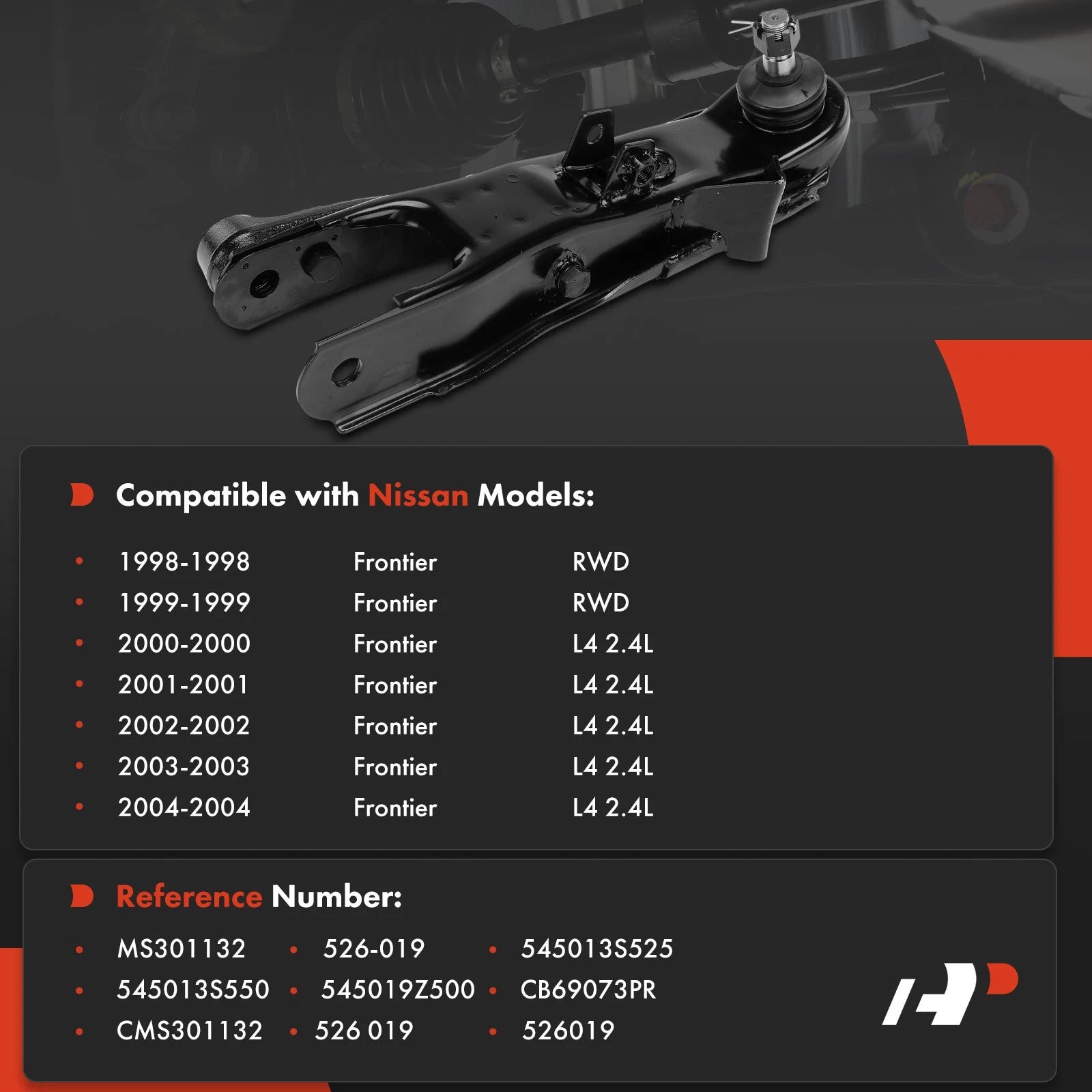 Front Left Lower Control Arm with Ball Joint for Nissan Frontier (1998-2004)