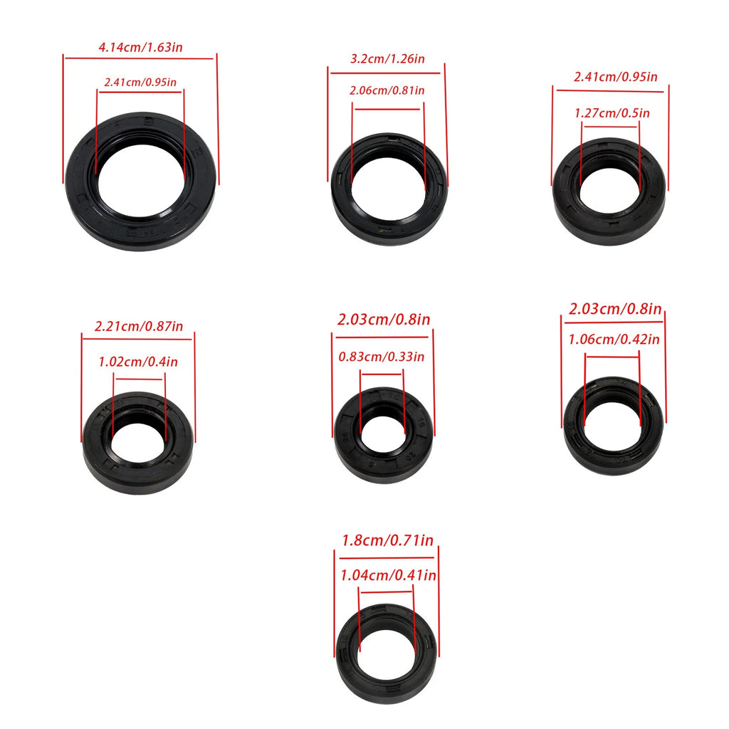 8PCS Engine Oil Seal Kit for Honda TRX350 Rancher (2000–2006) 822236