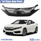 Front Grille for Honda Civic 10th Sedan (2016–2019) Black & Chrome