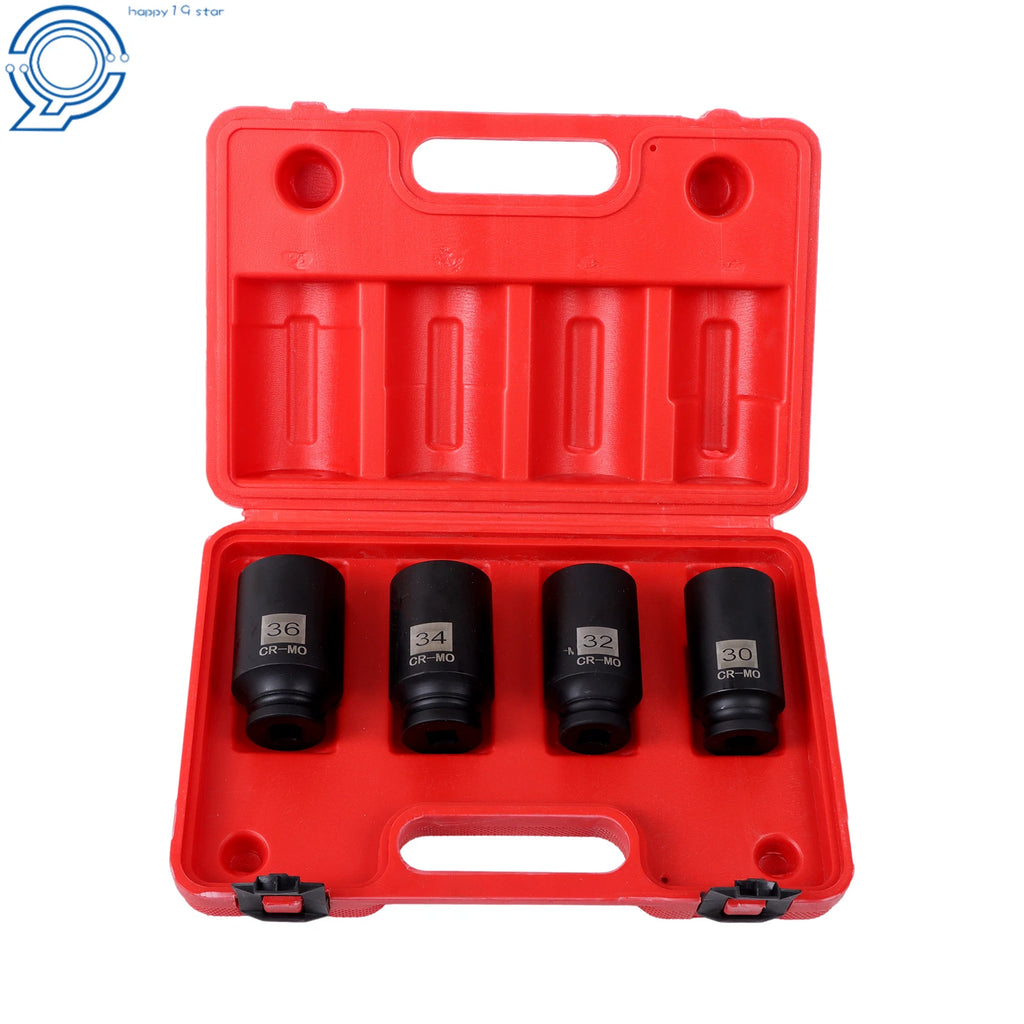 Set of 4 Spindle Axle Nut Sockets 30mm 32mm 34mm 36mm for Automotive