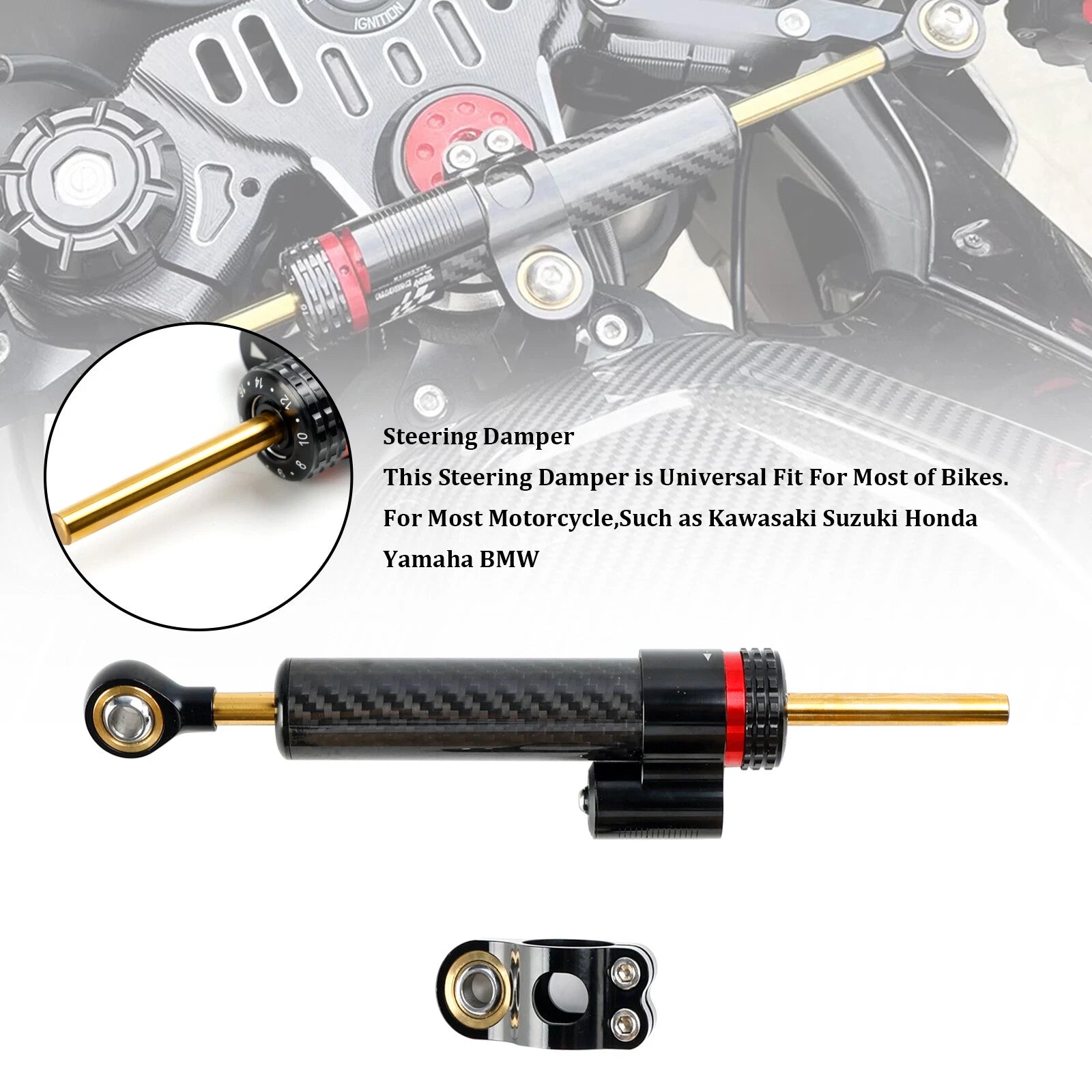 Steering Damper Stabilizer Bracket Mounting Kit for Universal Motorcycle
