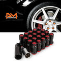 Set of 20 Black Cone Wheel Lug Nuts for JDM Vehicles (M12X1.5)