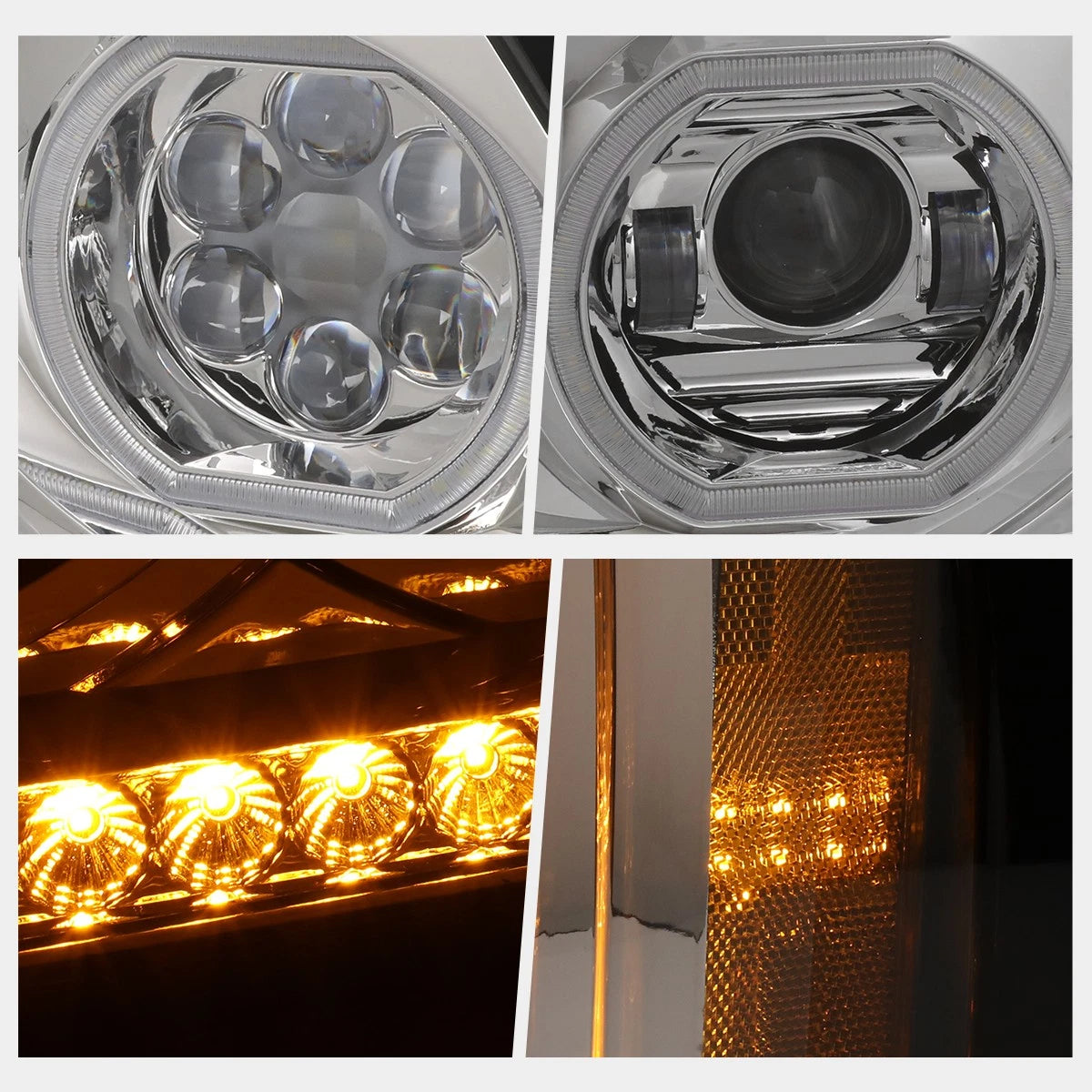 Sequential LED Signal Projector Headlights for Freightliner Century Class (1996–2010)
