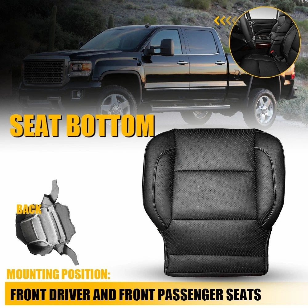 Driver Leather Bottom Seat Cover Foam Cushion H for Chevy Silverado Sierra (2014–2019)