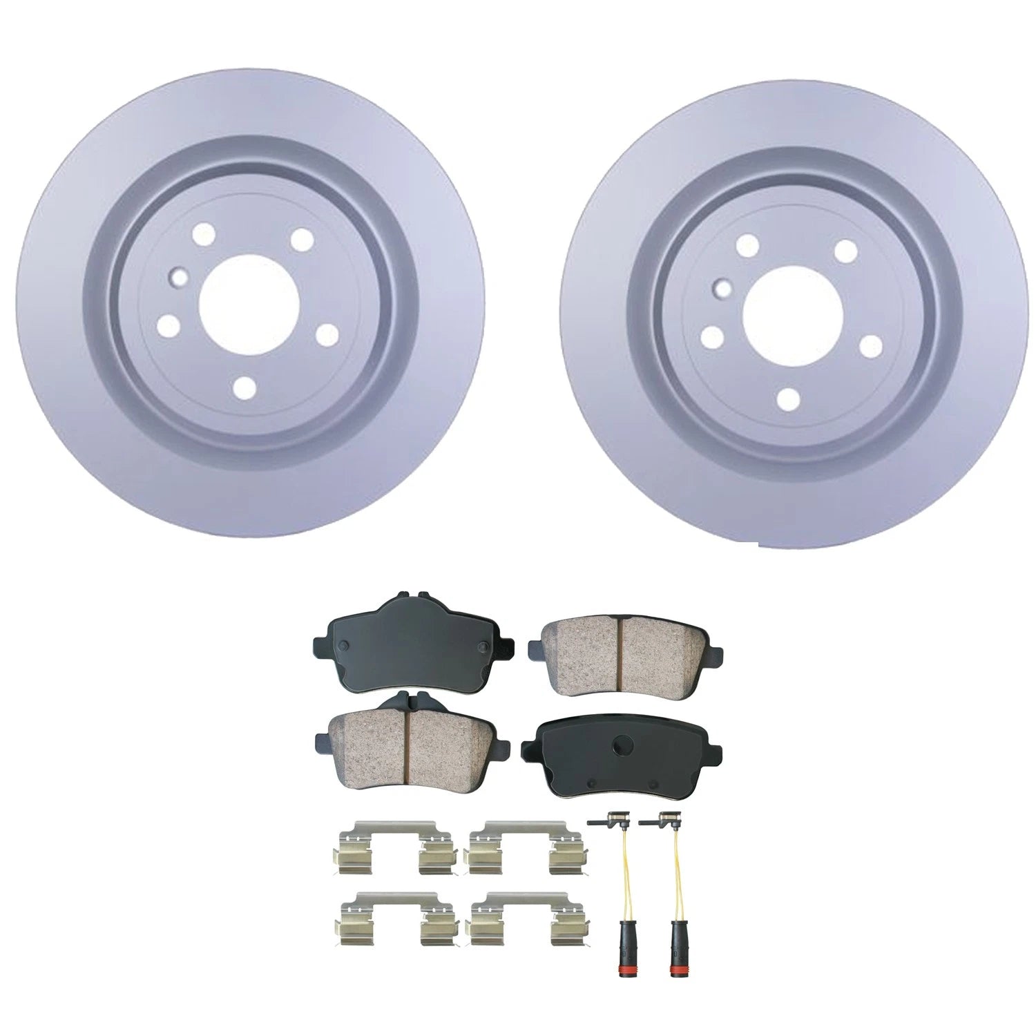 Hella Rear Rotor & Akebono EURO Ceramic Disc Brake Pad Kit for Mercedes W166 (2016–2019)