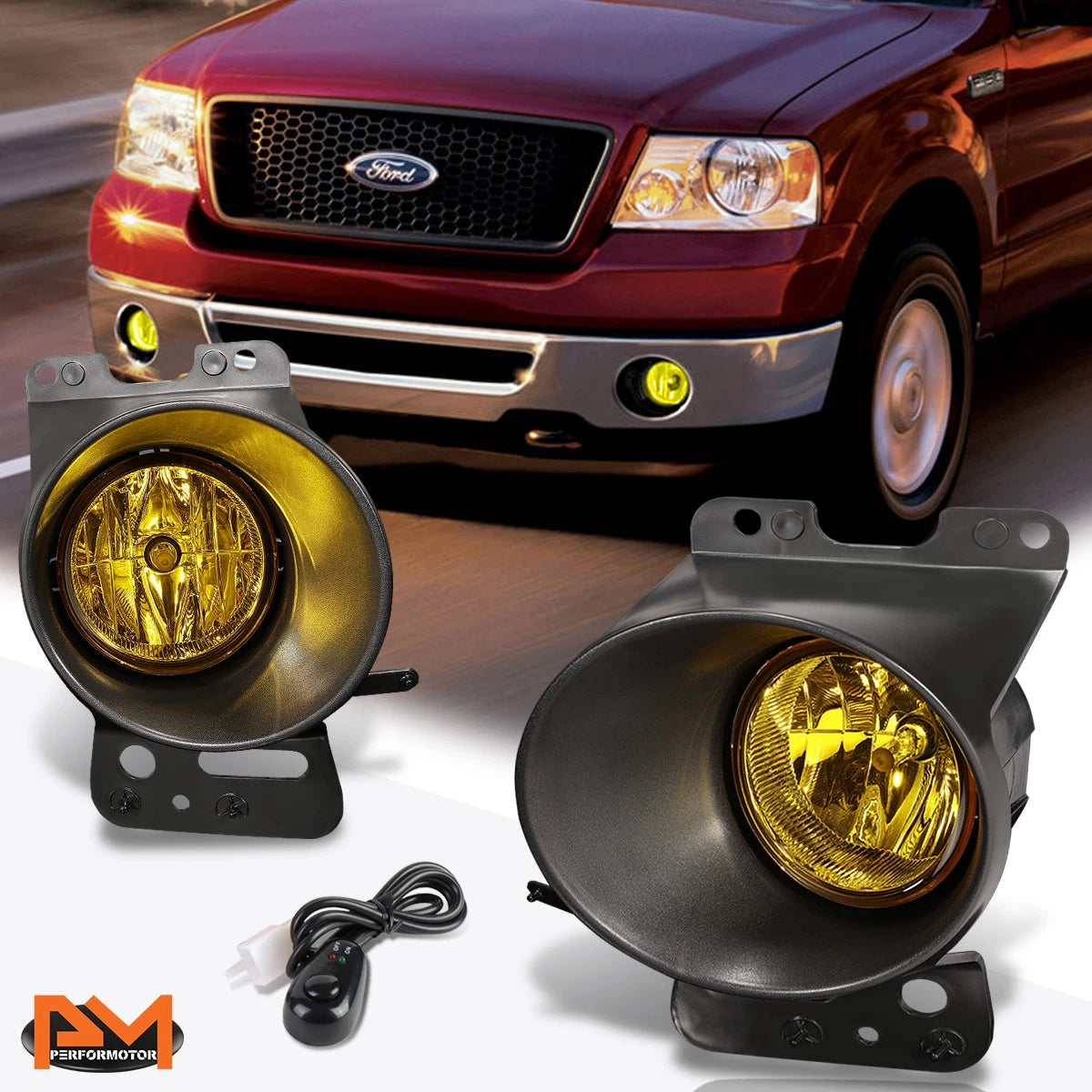 Amber Lens Fog Light Set for Ford F-150/Lincoln Mark LT (2006–2008)