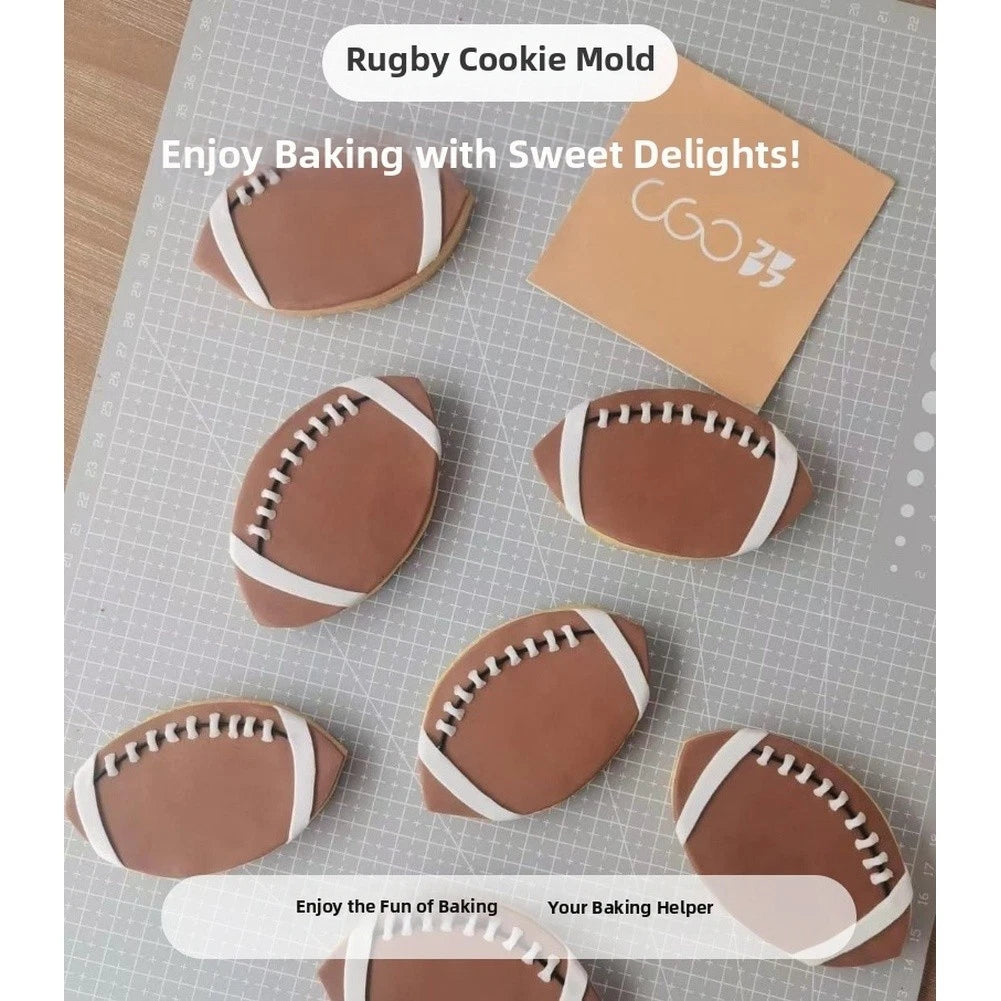 6X Stainless Steel Cookie Cutters for Baking (Football, Nut Design)