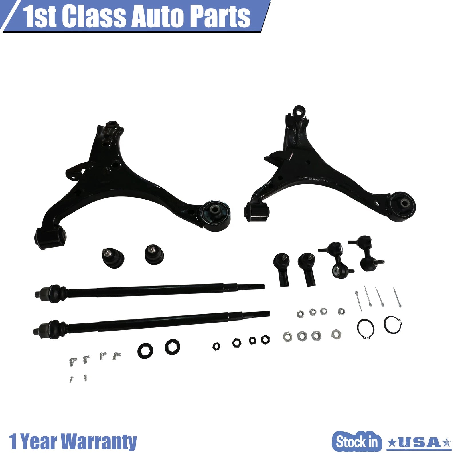 Set of 10 Ball Joints Tie Rods Control Arms for Honda Civic Acura EL (2001–2005)