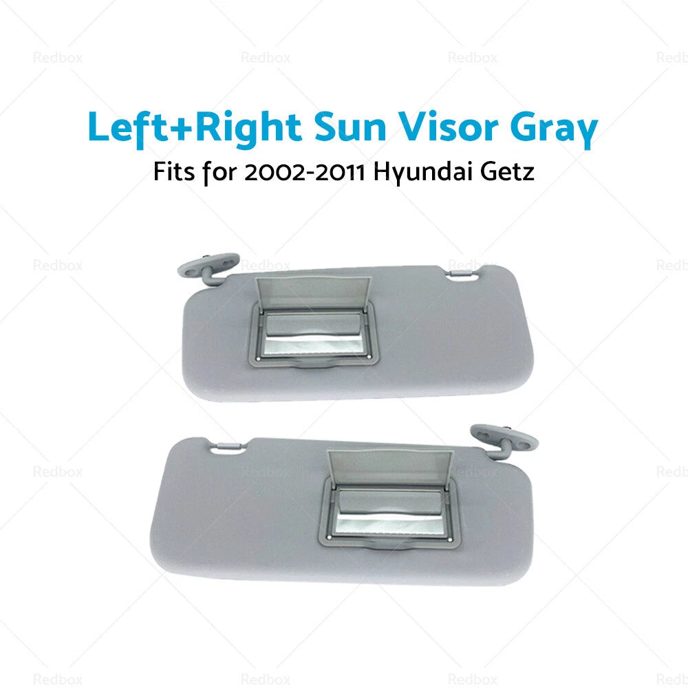 Set of 2 Sun Visors for Hyundai Getz (2002–2012) Grey