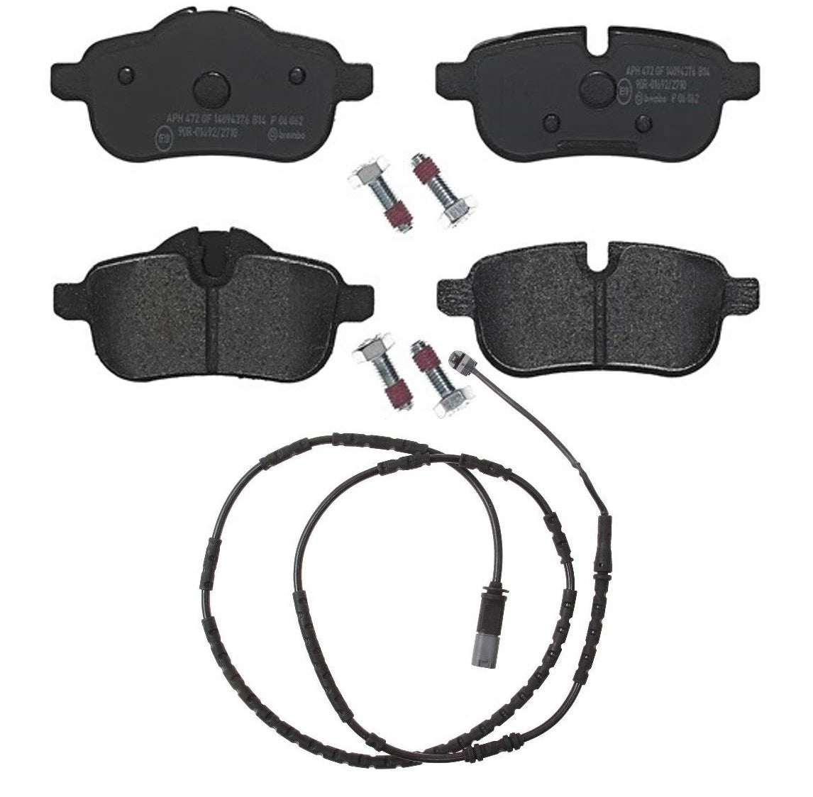 Set of 4 Brembo Rear Low-Metallic Brake Pads with Sensor for BMW Z4 (2010–2016)