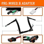 12" Pre-wired Handlebar for Harley Road King FLHR FLHRC (2014–2015)