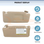 Sun Visor for Toyota Tacoma (2005–2014) Tan with Mirror & Extension