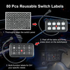 8 Gang LED Switch Panel Kit for Off-Road Vehicles