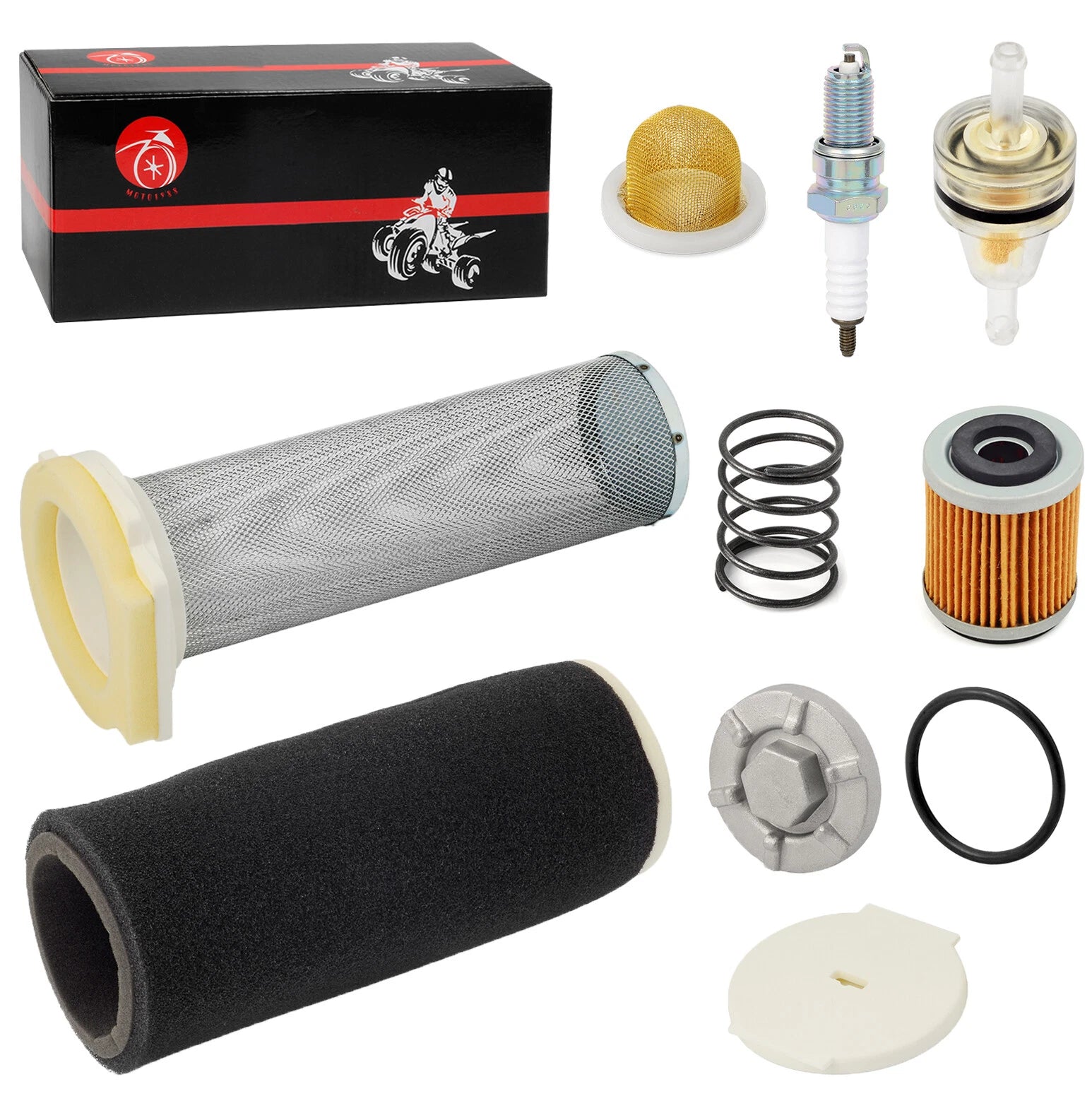 Air Filter Guide End Cap & Oil Strainer for Yamaha Warrior Raptor Wolverine (1996-2007)